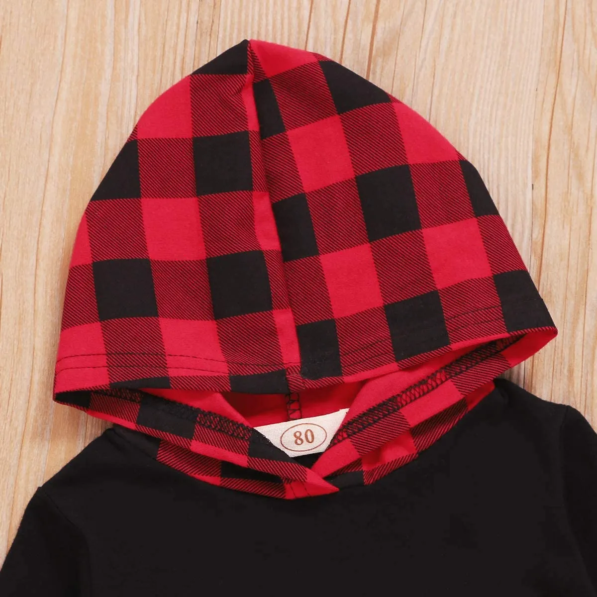 Red Plaid Hoodie Pant Set