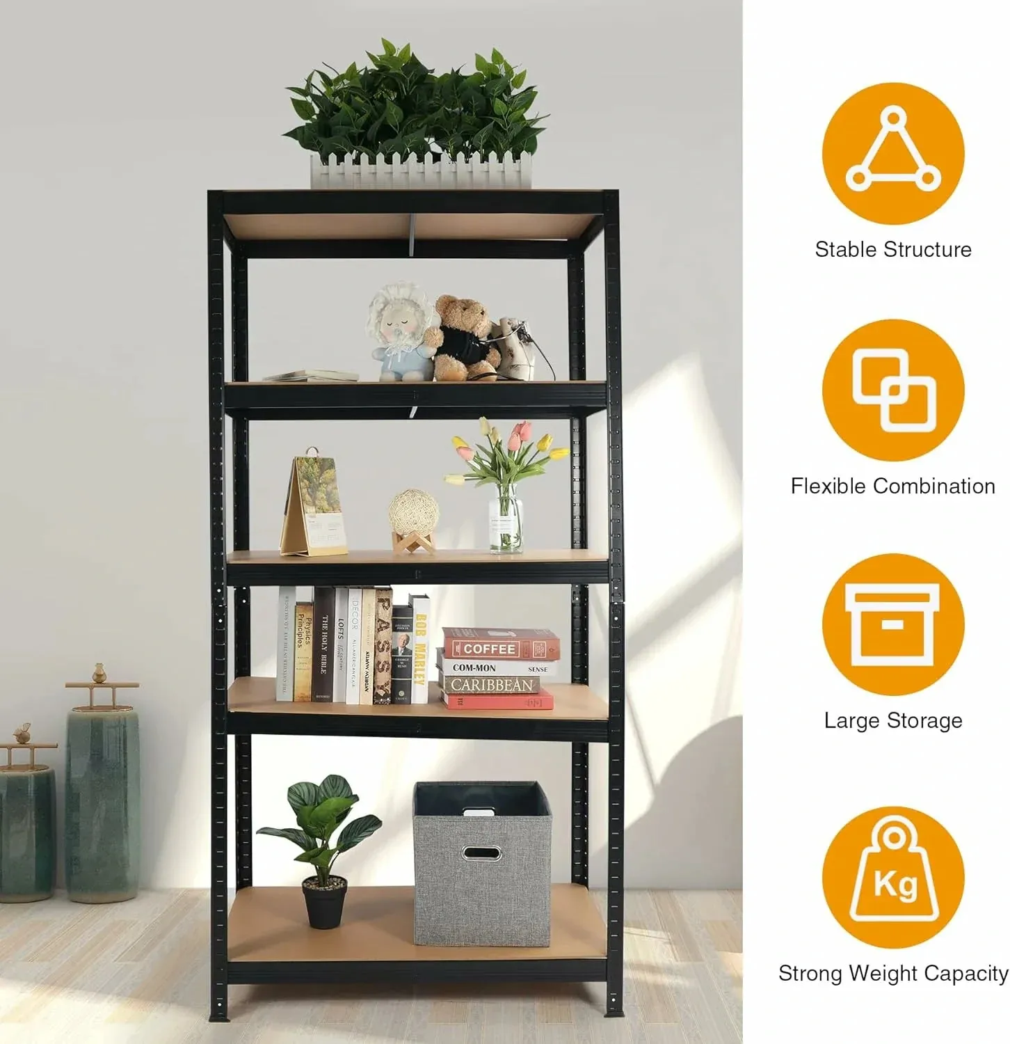 REDCAMP 5 Tier Adjustable Garage Shelving Unit