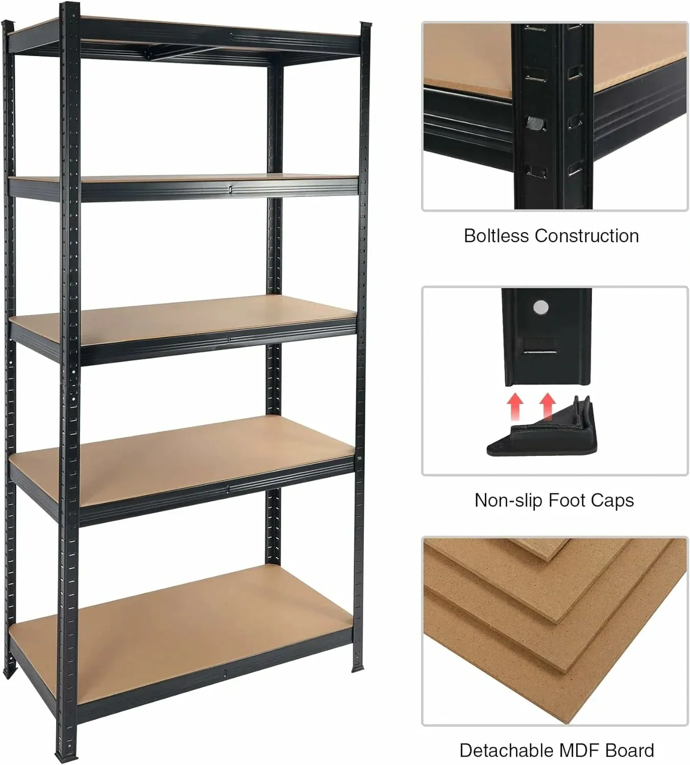 REDCAMP 5 Tier Adjustable Garage Shelving Unit