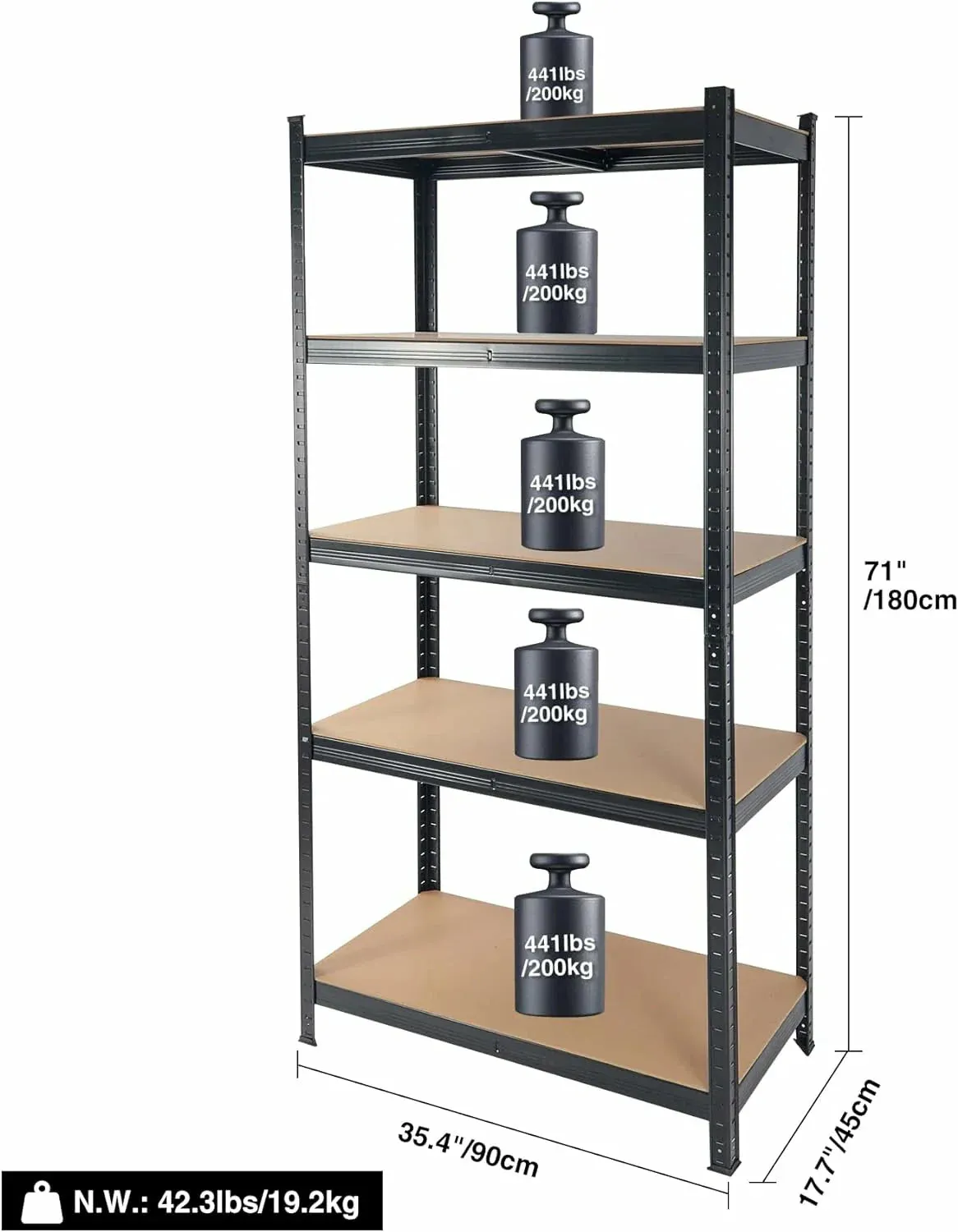 REDCAMP 5 Tier Adjustable Garage Shelving Unit