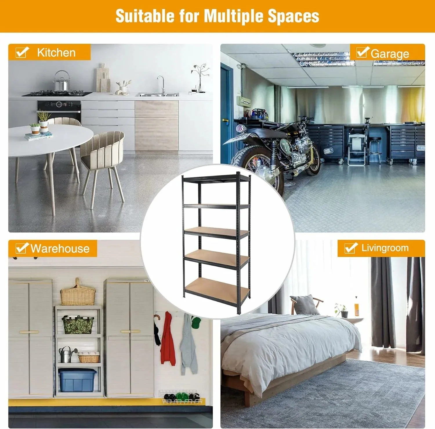 REDCAMP 5 Tier Adjustable Garage Shelving Unit