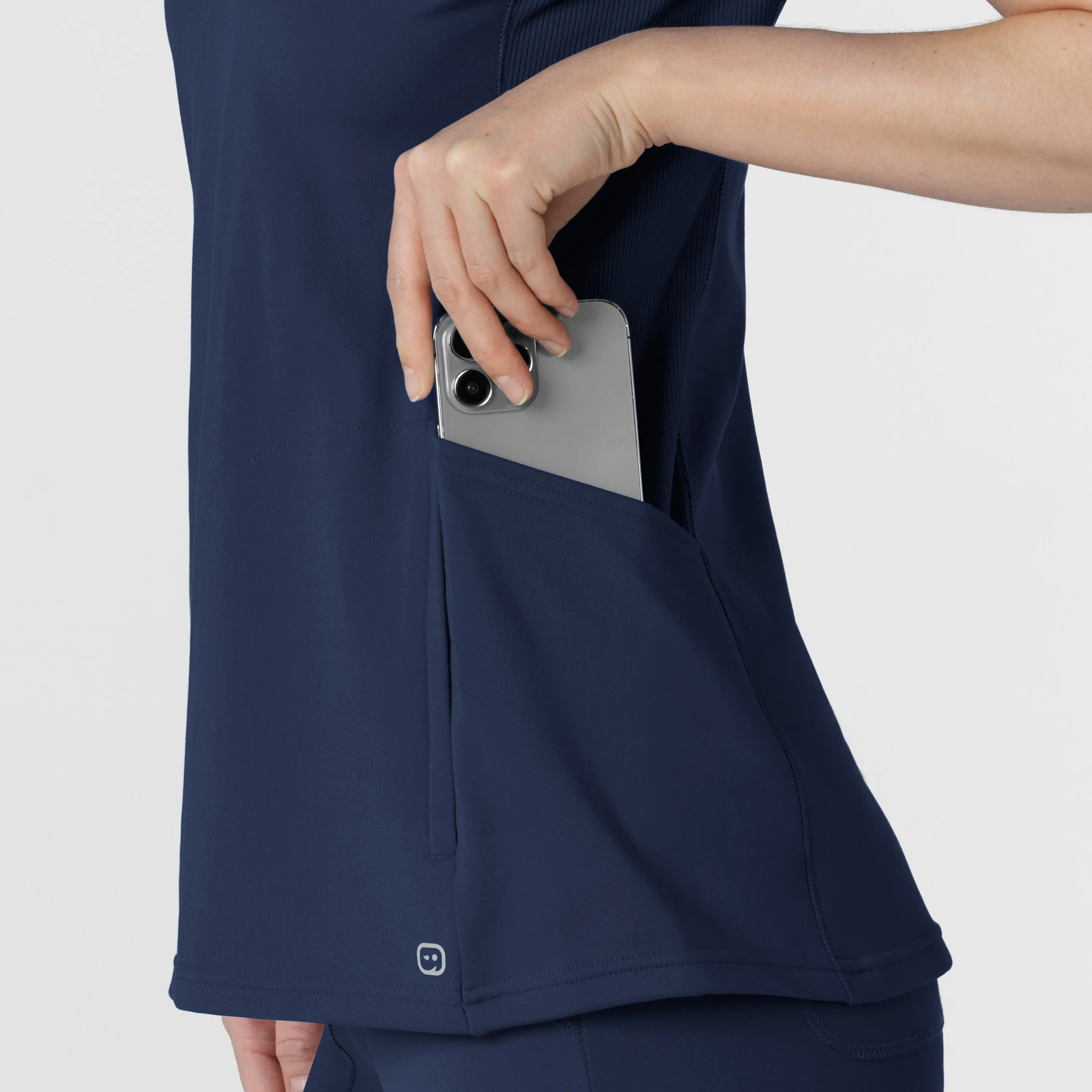 RENEW 6259 Knit Flex-n-Reach V-Neck Raglan Scrub Top Navy