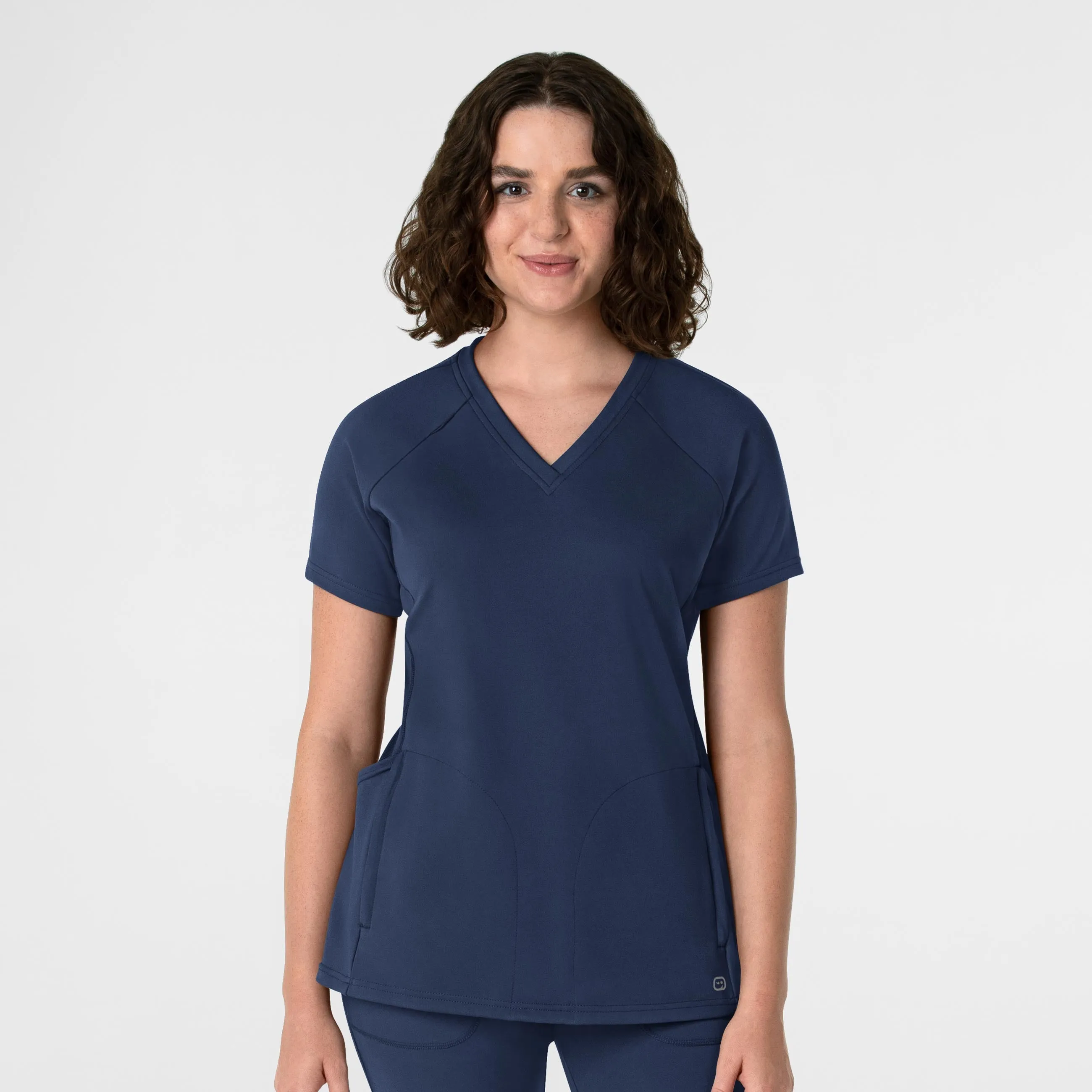 RENEW 6259 Knit Flex-n-Reach V-Neck Raglan Scrub Top Navy