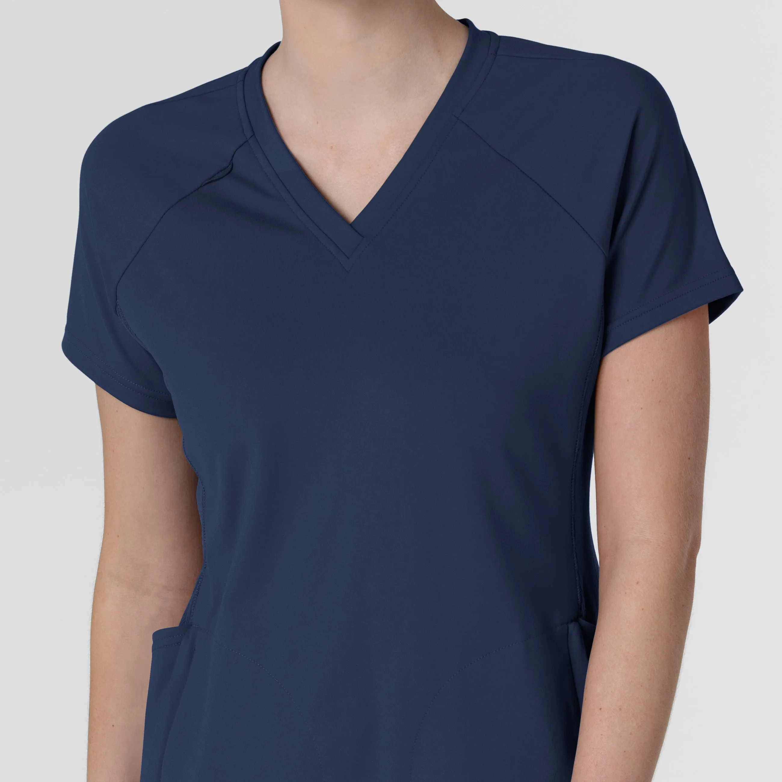 RENEW 6259 Knit Flex-n-Reach V-Neck Raglan Scrub Top Navy