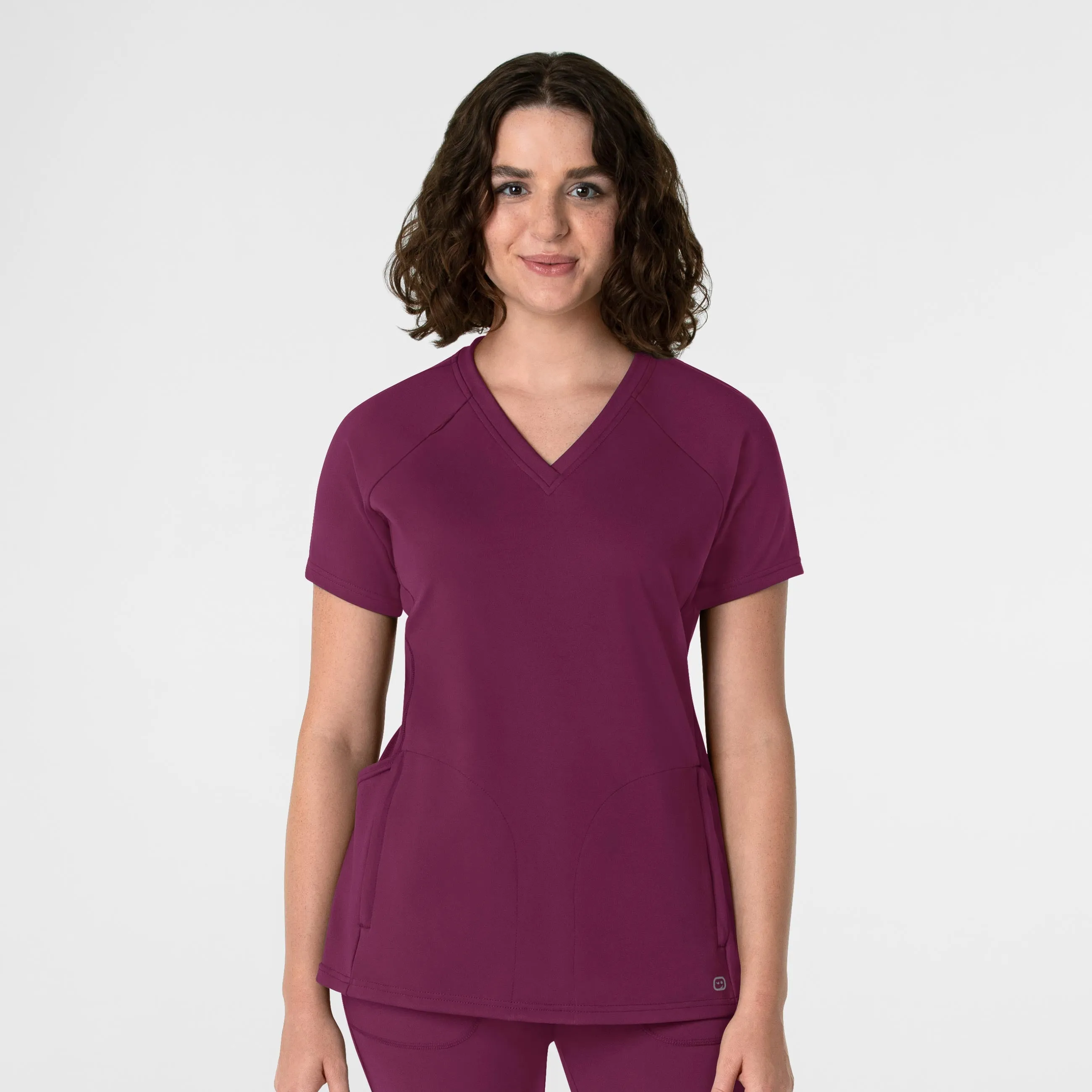 RENEW 6259 Knit Flex-n-Reach V-Neck Raglan Scrub Top Wine