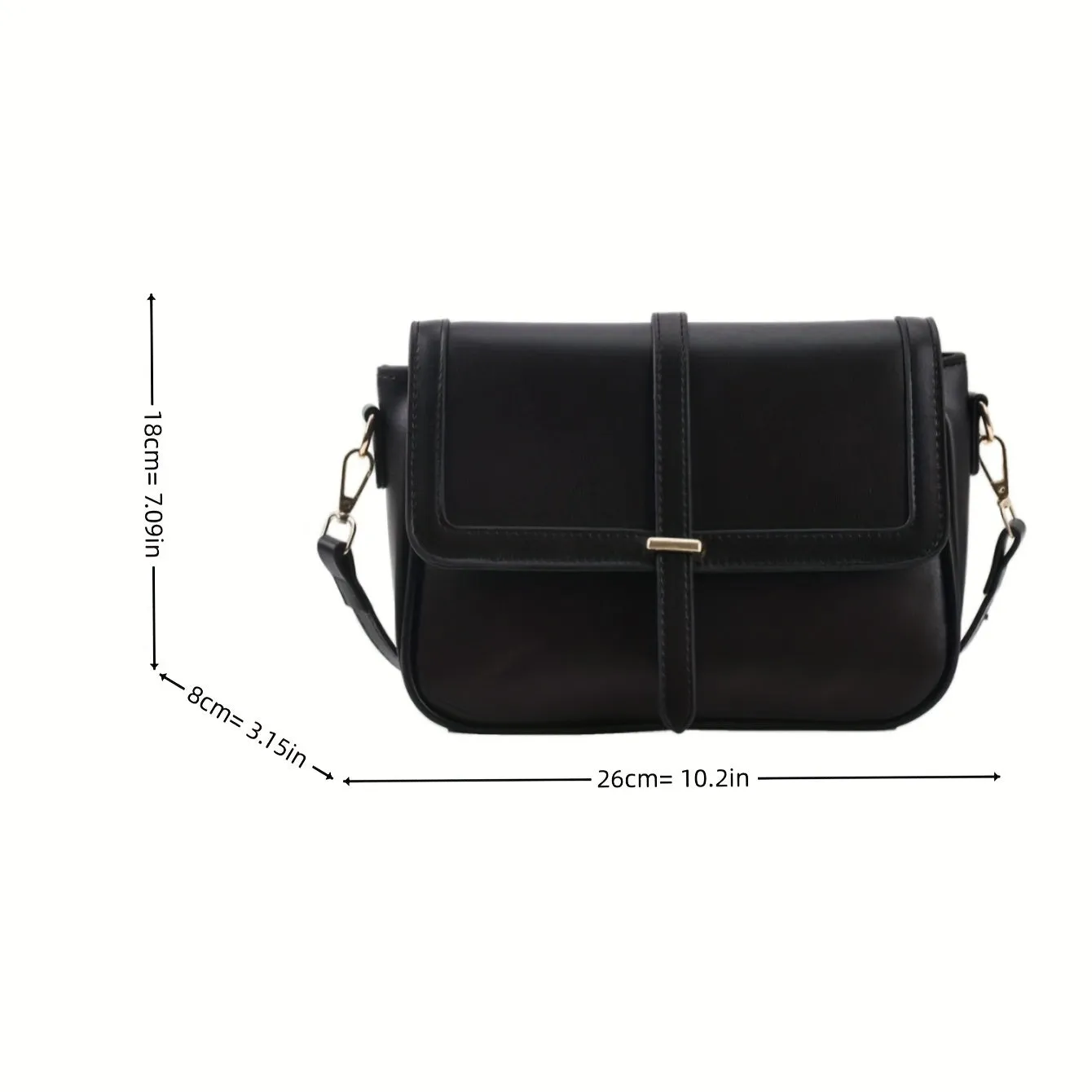 Retro Textured Square Bag, Minimalist Flap Crossbody Bag, All-Match Purse For Women