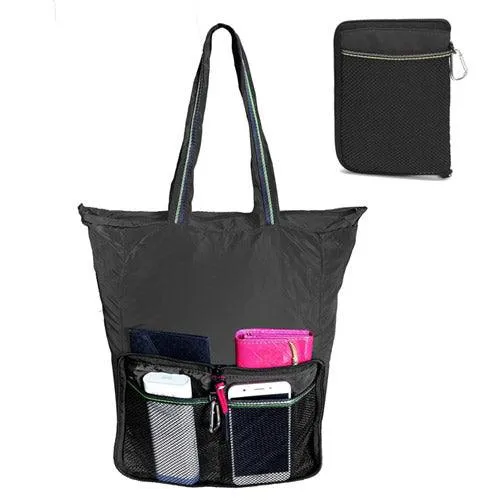 Reusable Grocery Bag with Top Zipper Closure Grey