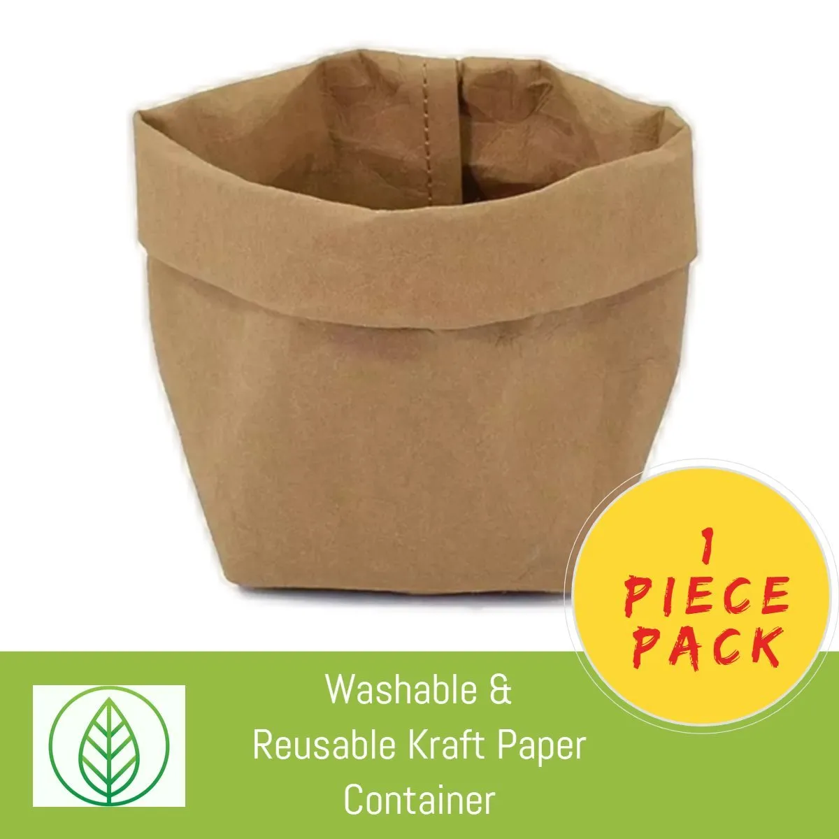 Reusable Kraft Paper Bag Container – Eco-Friendly for Food, Plants, Storage - Dark Colours