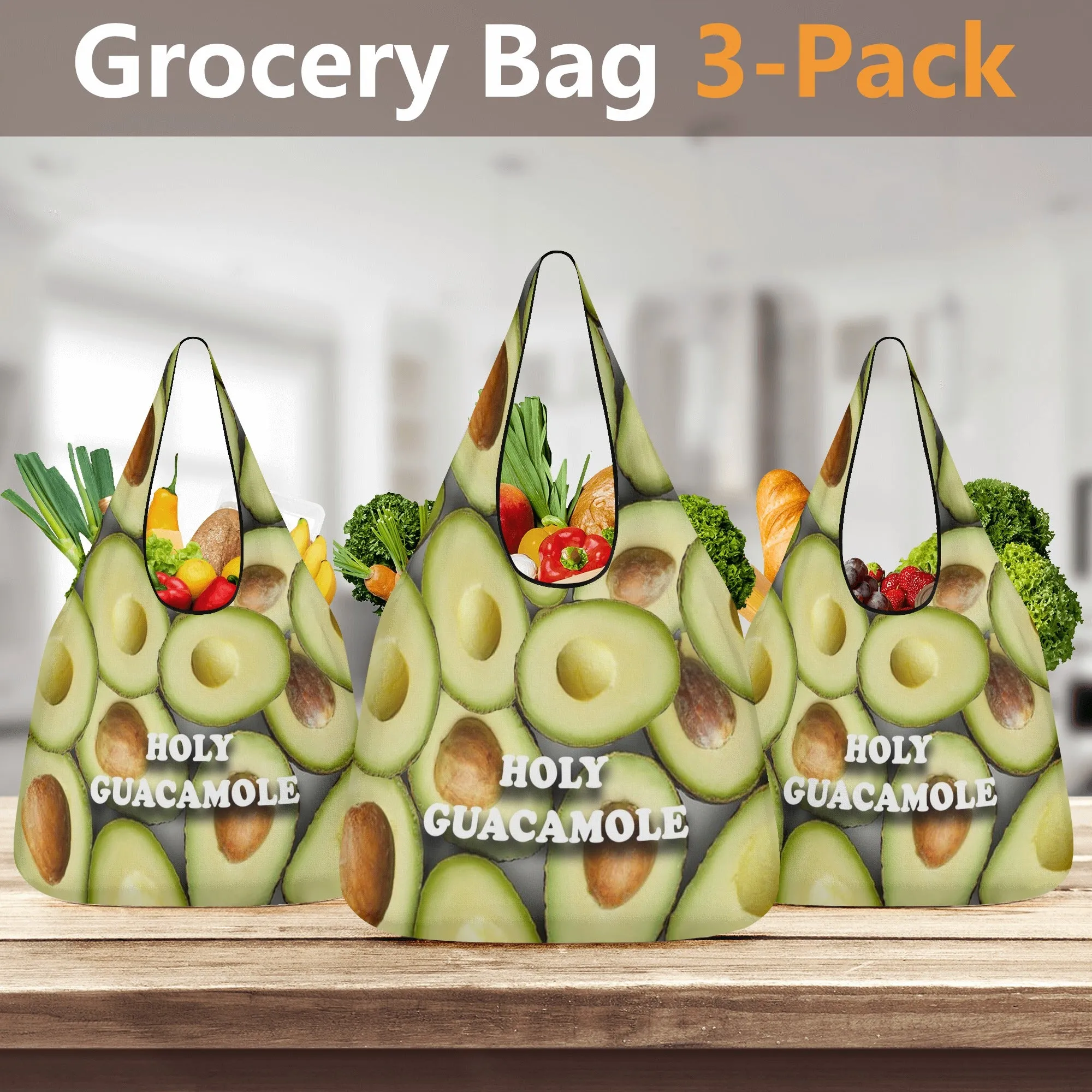 Reusable Produce Sacks 3 Pack: Avocado