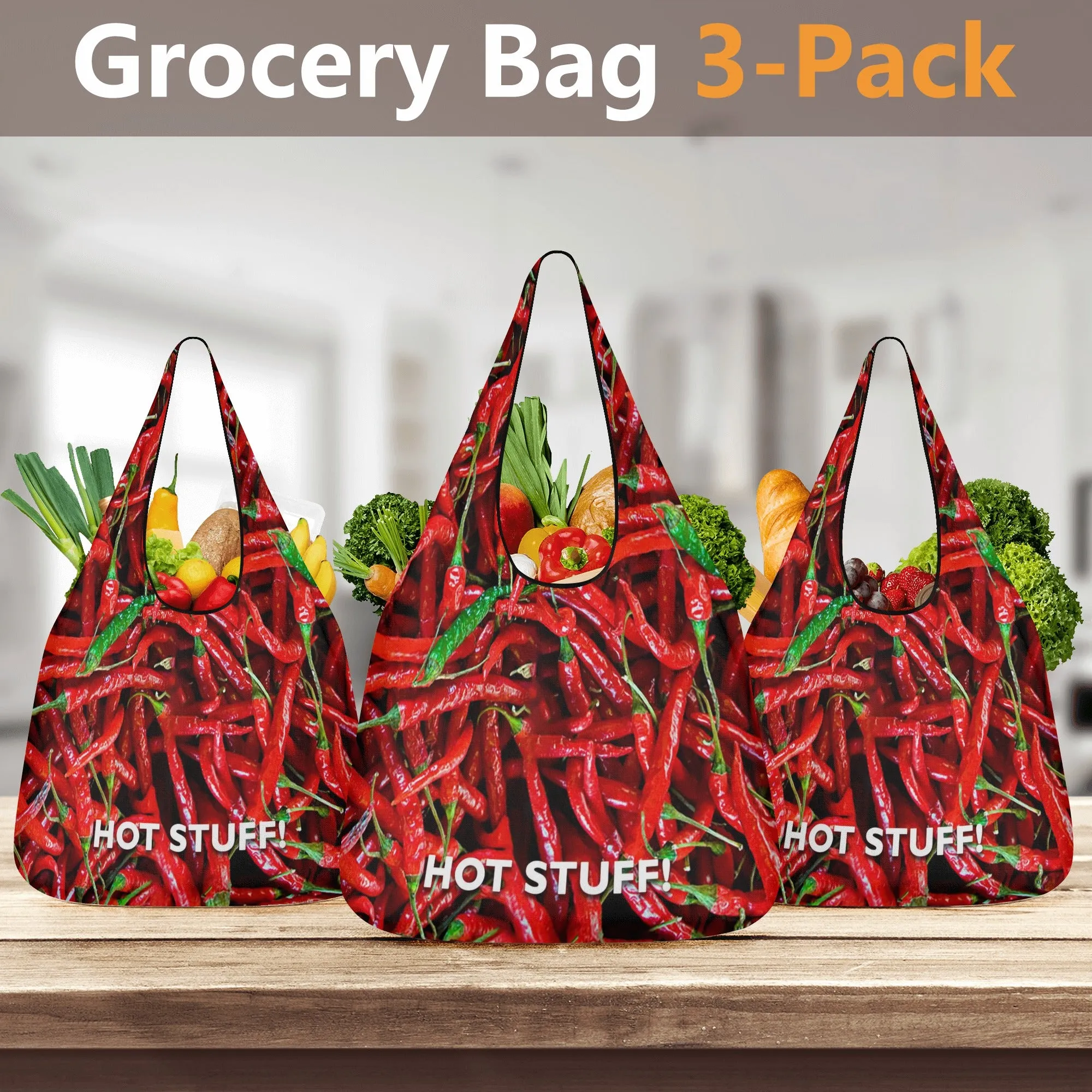 Reusable Produce Sacks 3 Pack: Chili Peppers