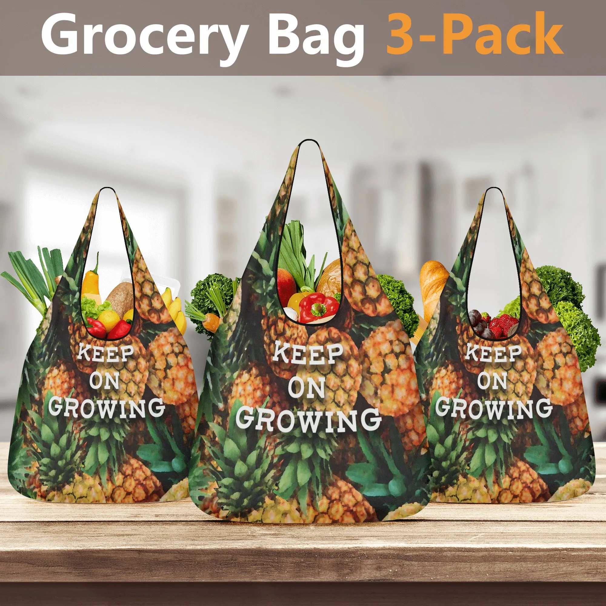 Reusable Produce Sacks 3 Pack: Pineapple
