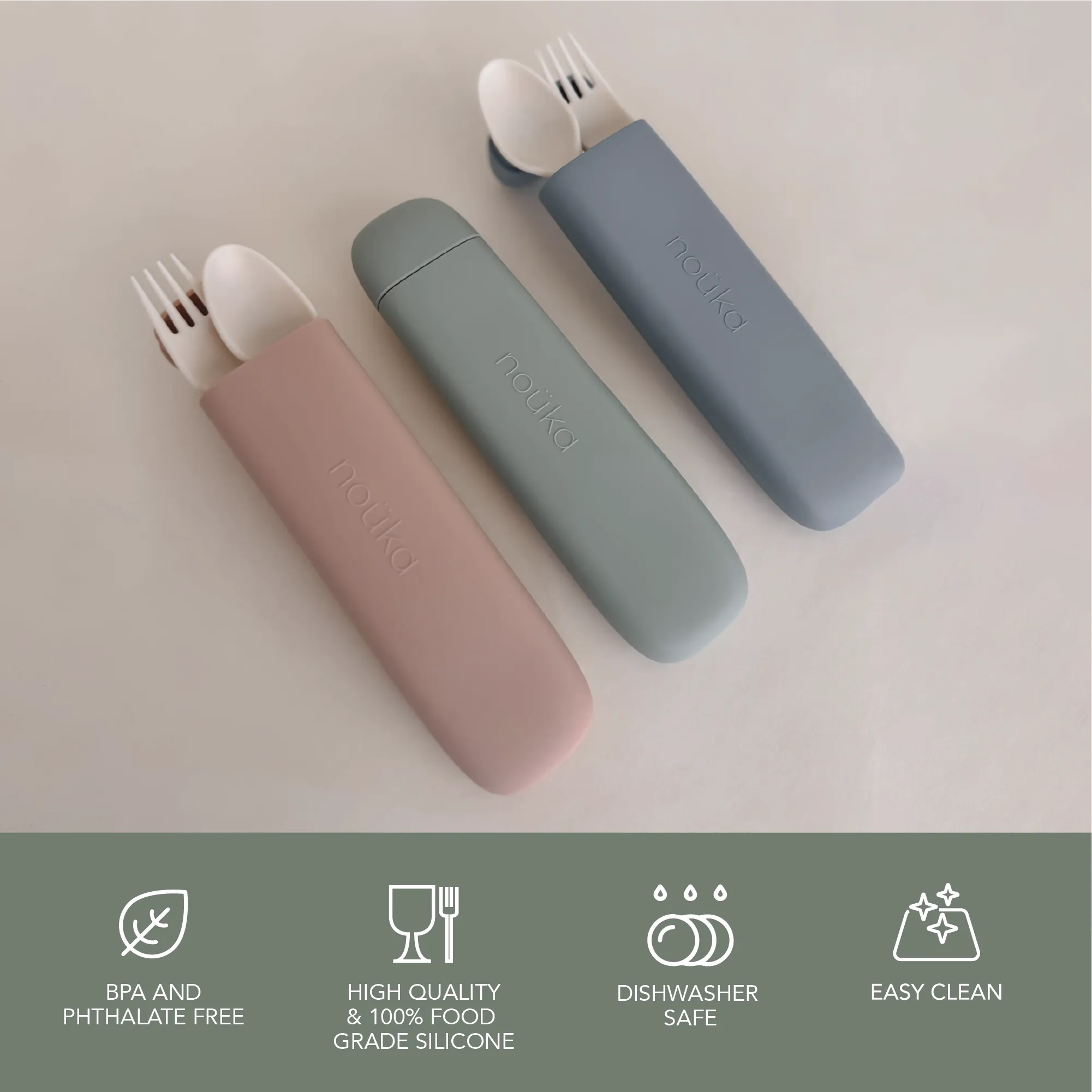 Reusable Utensil Set & Carry Case - Wave (Min. of 2 PK, Multiples of 2 PK)