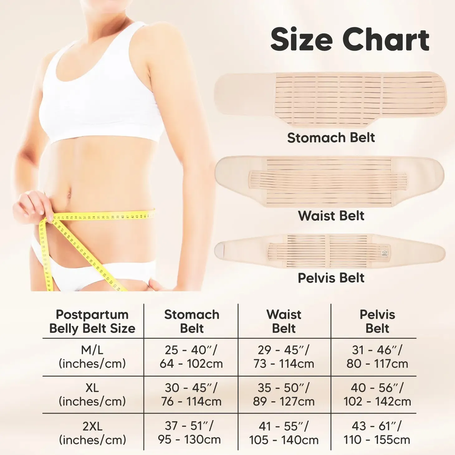 Revive 3 in 1 Postpartum Belt (Classic Ivory, M/L)