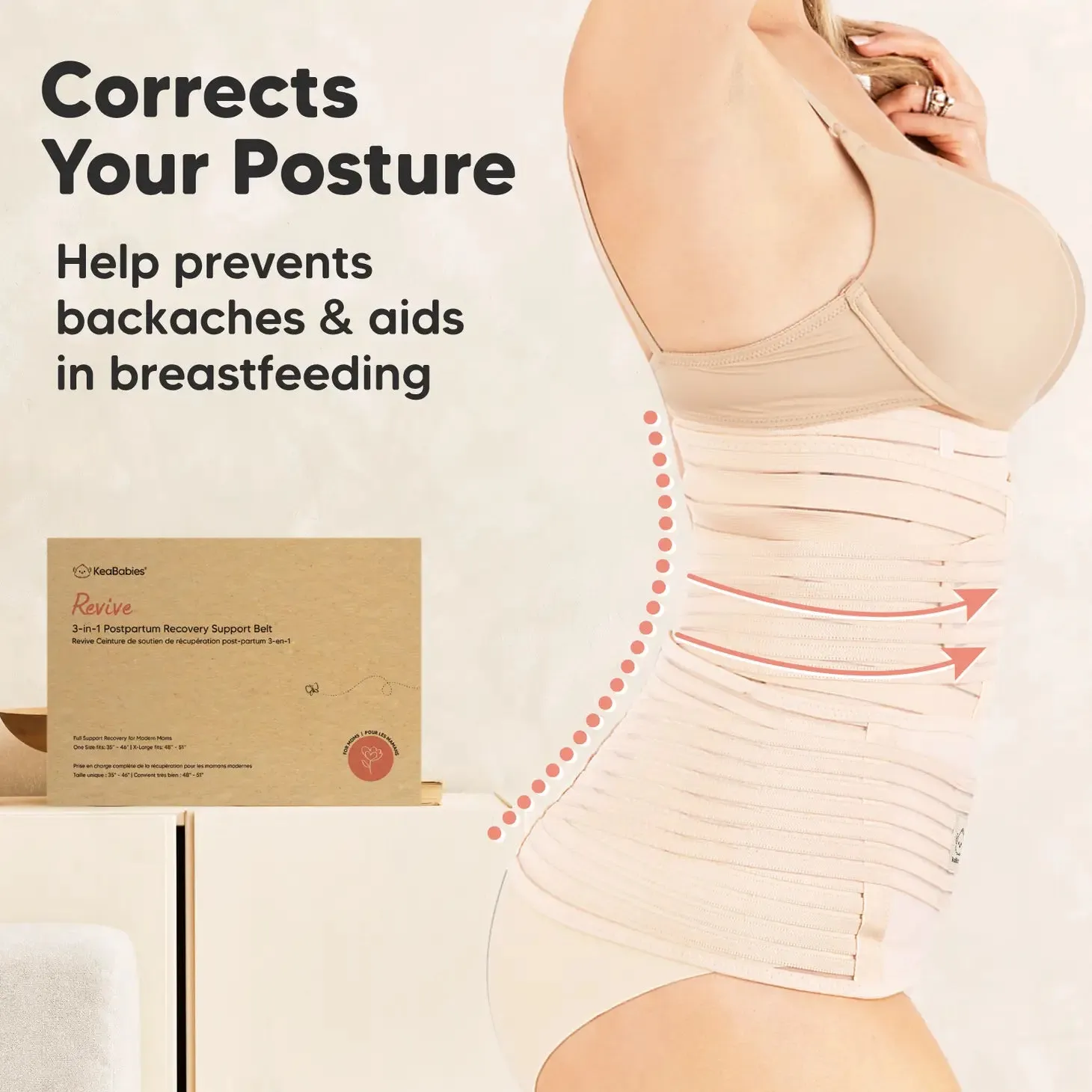 Revive 3 in 1 Postpartum Belt (Classic Ivory, M/L)