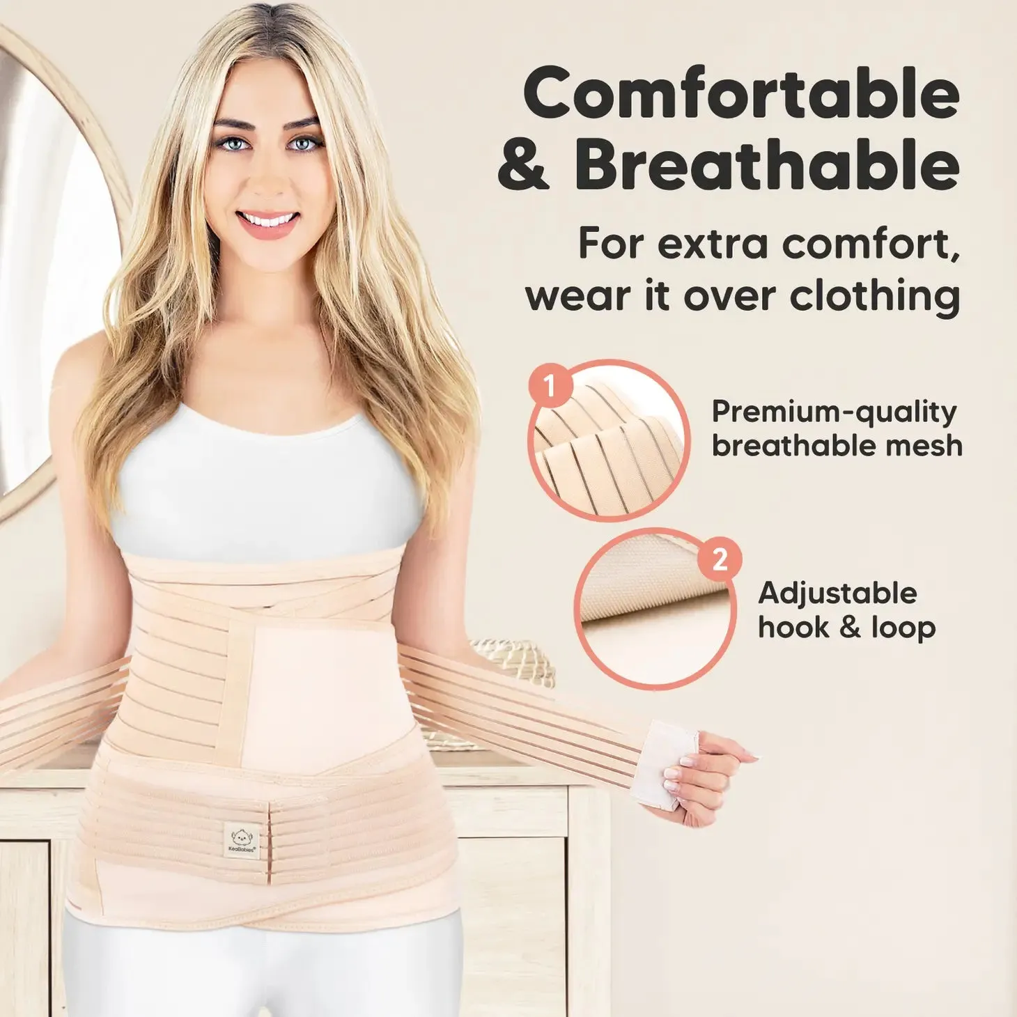 Revive 3 in 1 Postpartum Belt (Classic Ivory, M/L)
