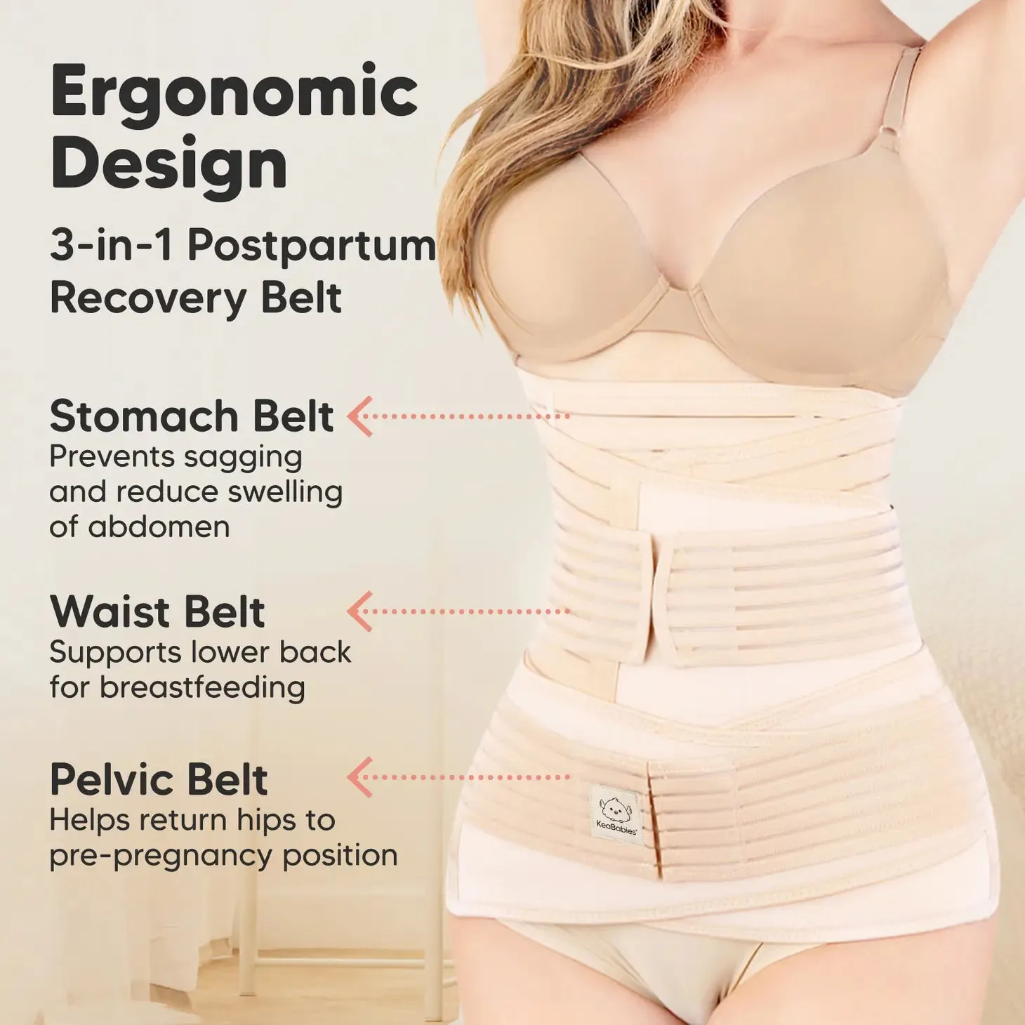 Revive 3 in 1 Postpartum Belt (Classic Ivory, M/L)