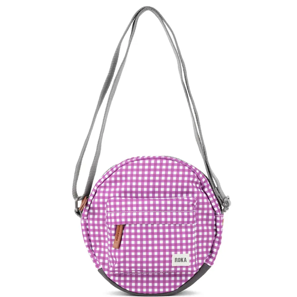 Roka Paddington B Recycled Canvas Purple Gingham Bag