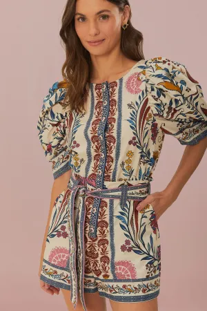 ROMANTIC BELTED ROMPER 013025