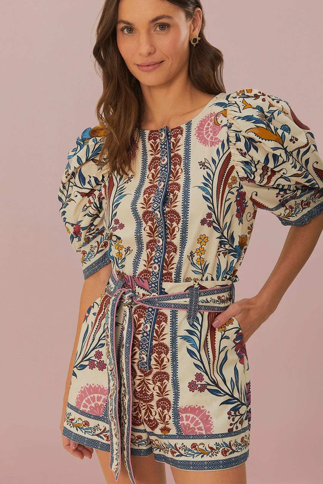 ROMANTIC BELTED ROMPER 013025