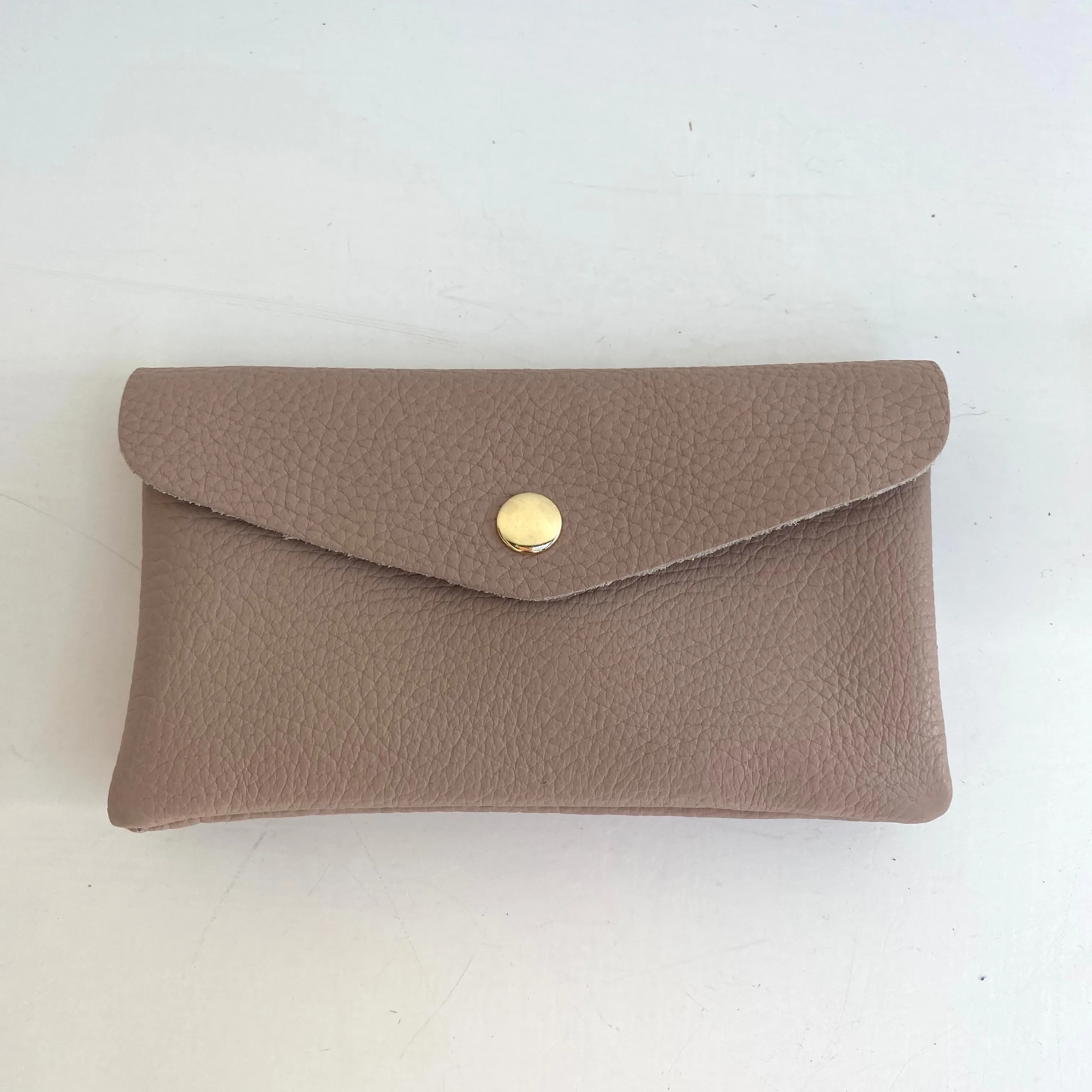 Rose Pink Soft Leather Wide Purse