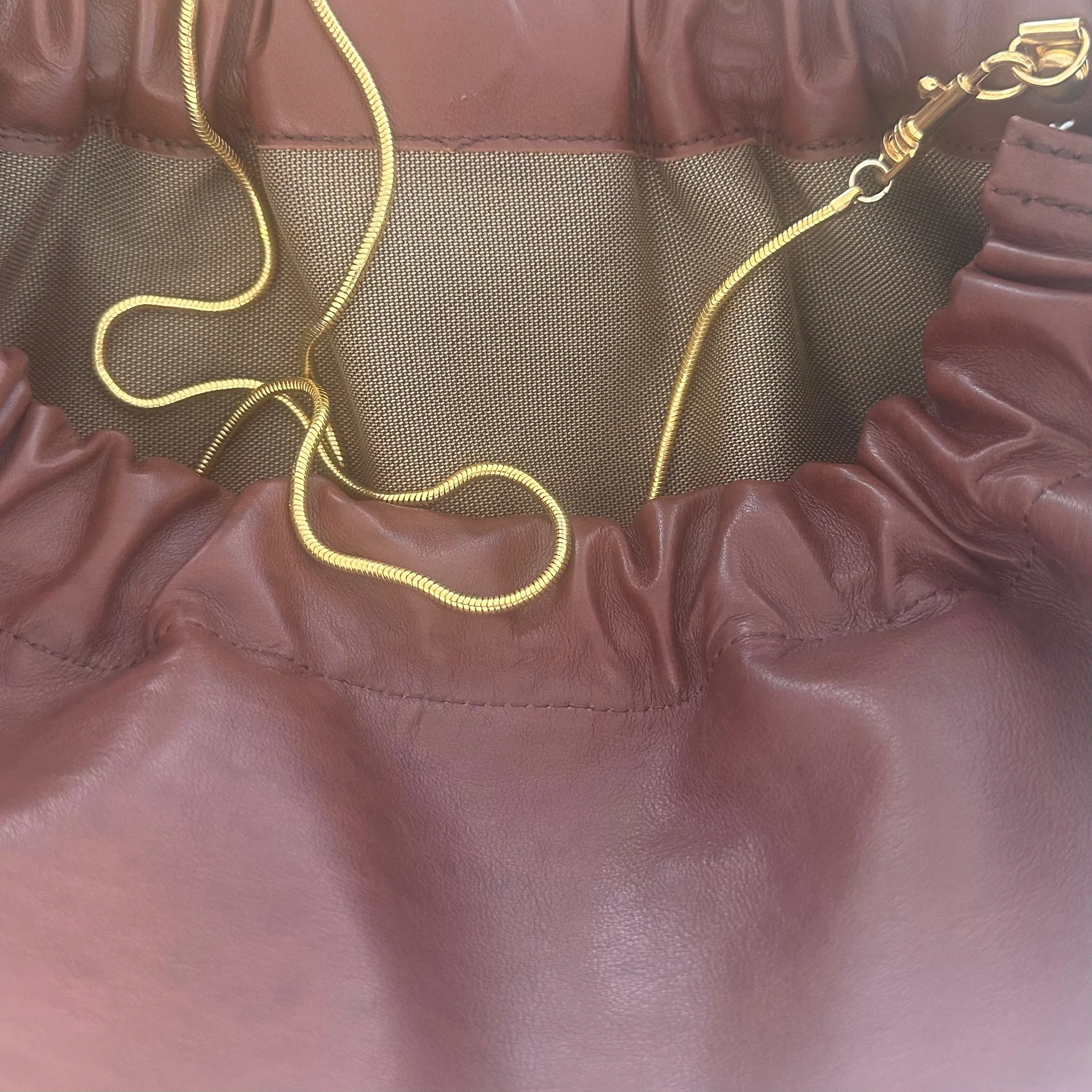 Ruched Shoulder Bag - Mahogany