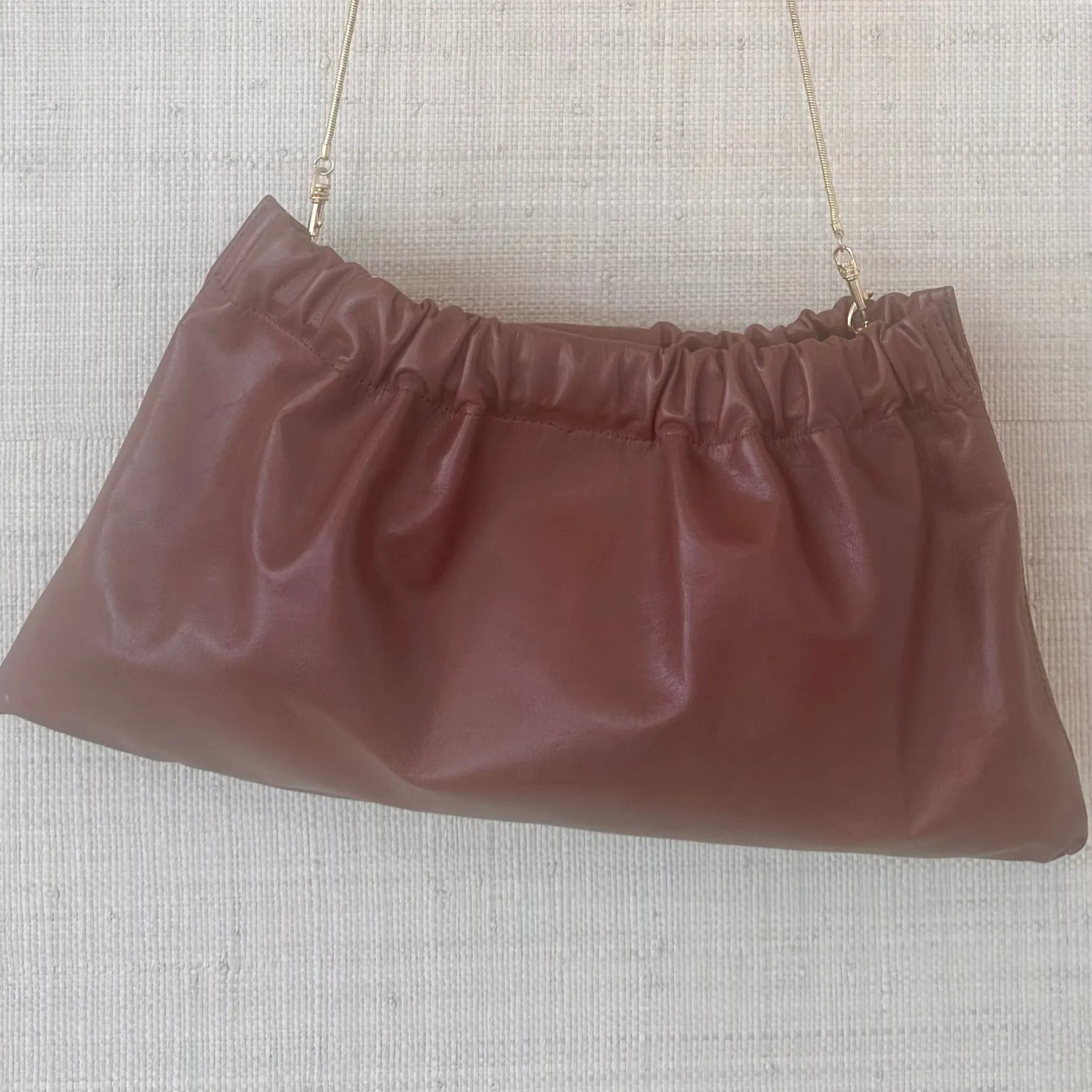Ruched Shoulder Bag - Mahogany