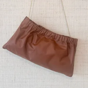 Ruched Shoulder Bag - Milk Chocolate