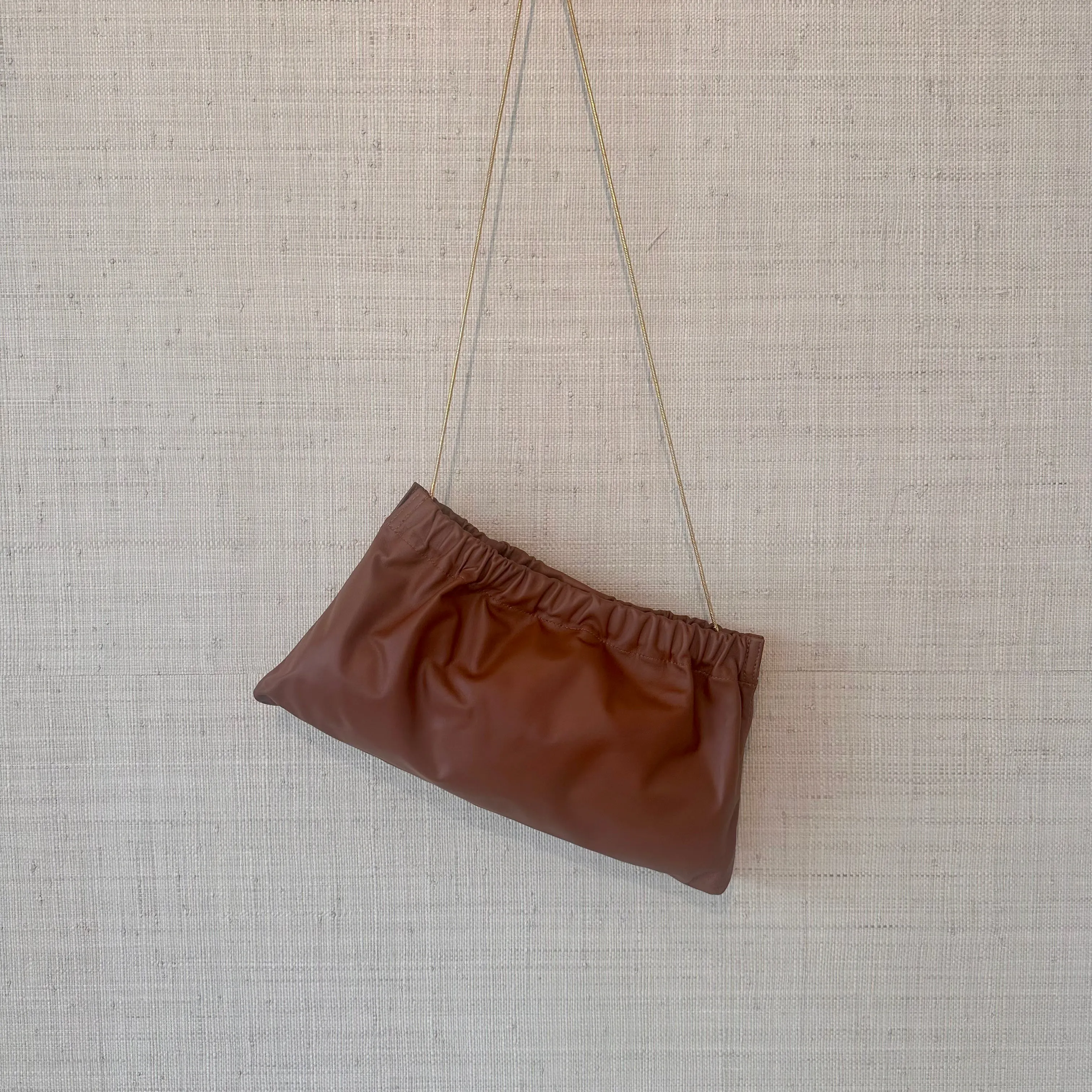 Ruched Shoulder Bag - Milk Chocolate