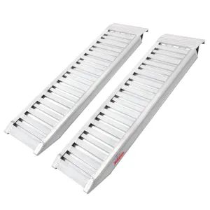 Ruedamann Aluminum Heavy Duty Trailer Ramps, 46.5" L x 11.8" W, 6600 Lbs Capacity, ATV UTV Ramps with Knife & Hook Ends, Car Trailer Ramps, Powersports Loading Ramps for Truck, Auto Hauler, 2Pcs