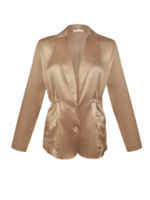 Safari Silk Blazer - Dune Sand