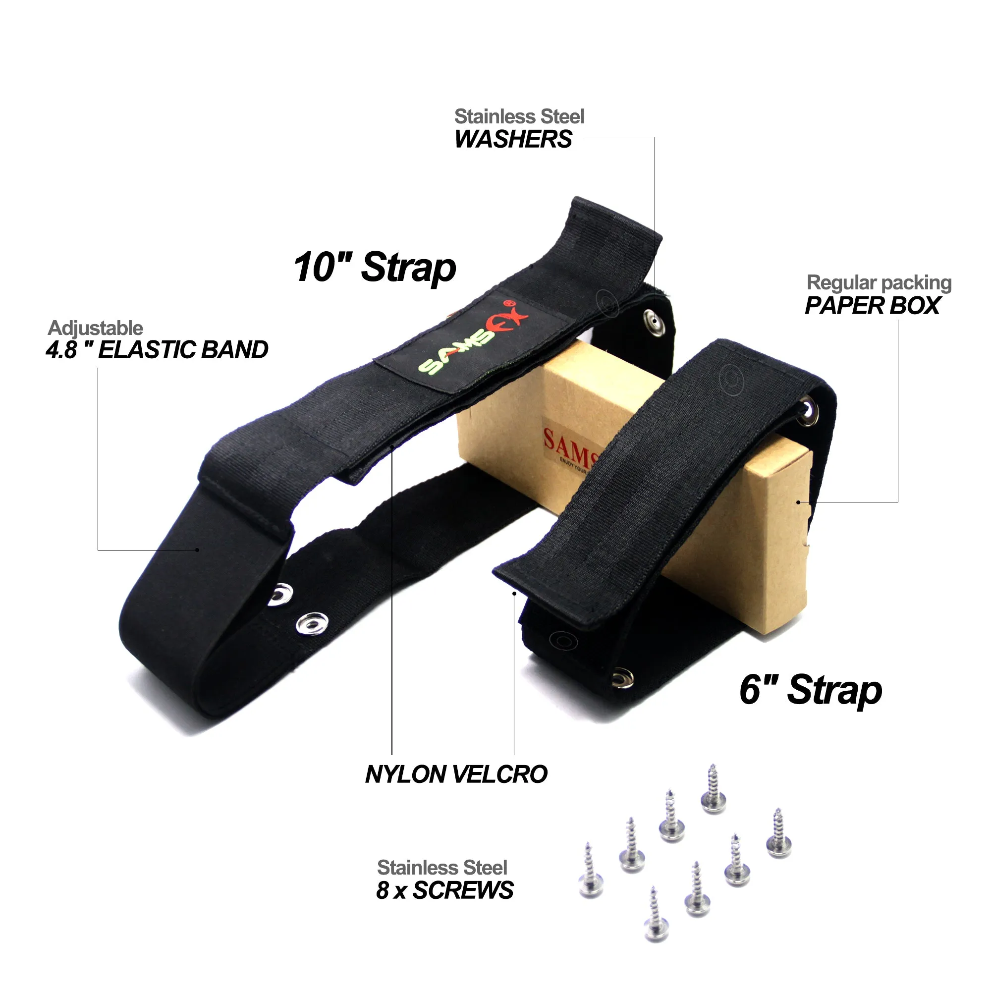 SAMSFX Marine Rod Saver Pole Holder Rod Tamer Deck Mount Safety Strap for Kayak Boating Fishing