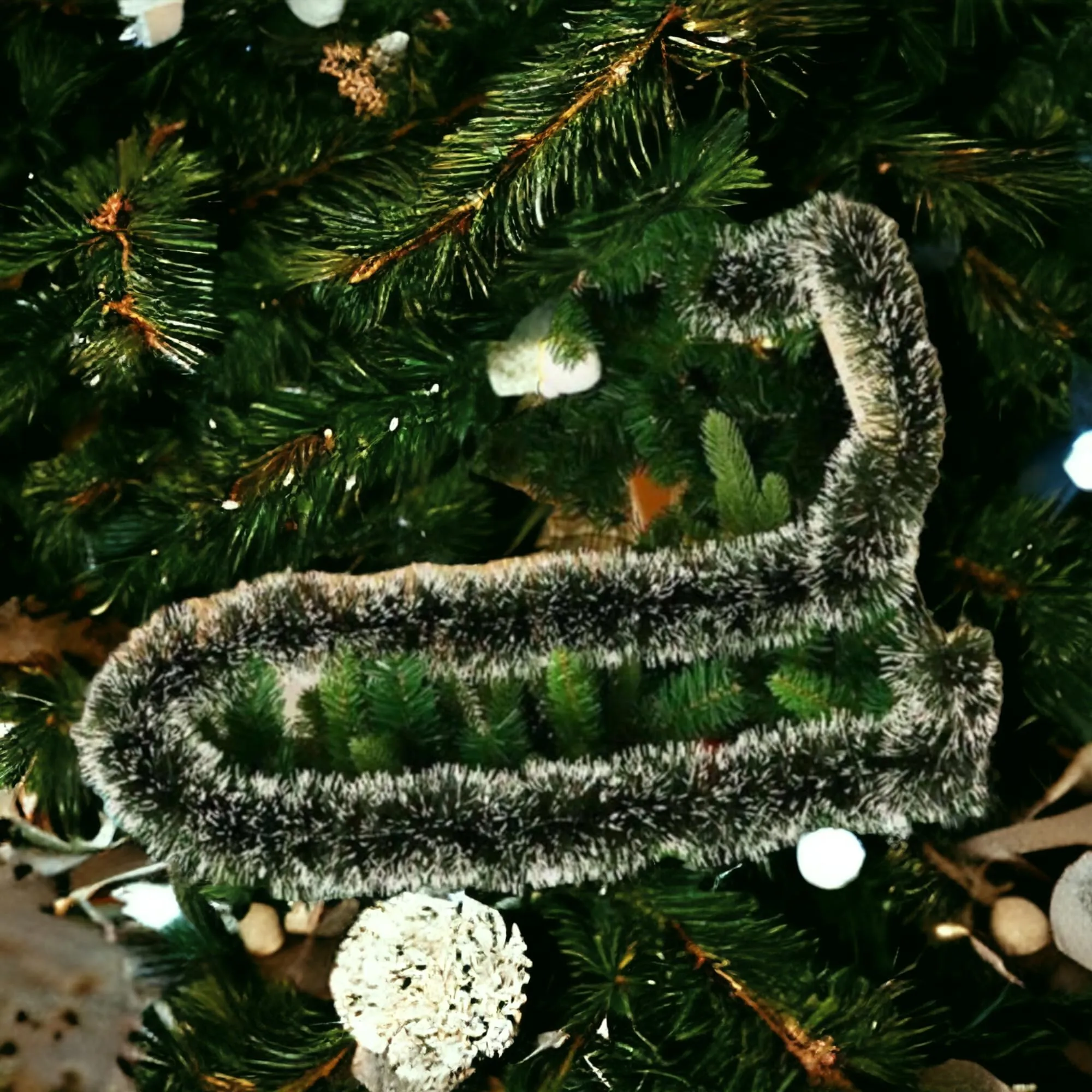 Saudeep India 6 Ft Snow Garland for Christmas Tree Decoration | Xmas Tree Ornaments Tinsel Hanging Strings Snow Garland | Christmas Decorations Items Home Office Railing Decor (Set of 5)