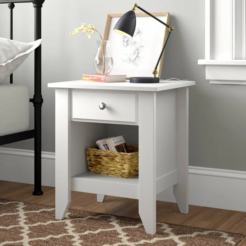Sauder 1 Drawer Night Stand in Soft White Finish