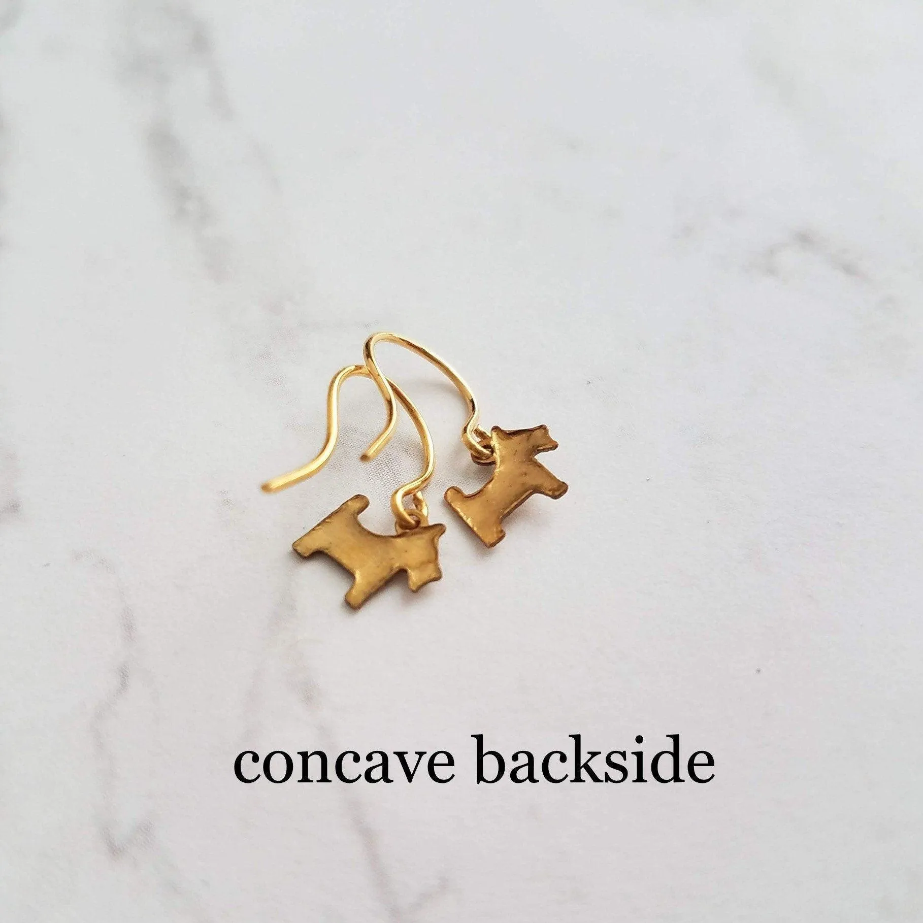 Scottie Dog Earrings, tiny gold dog earring, Scottish Terrier earring, gold dog charm, mini Scottie Dog, gold Scottie Dog, breeder gift, mom