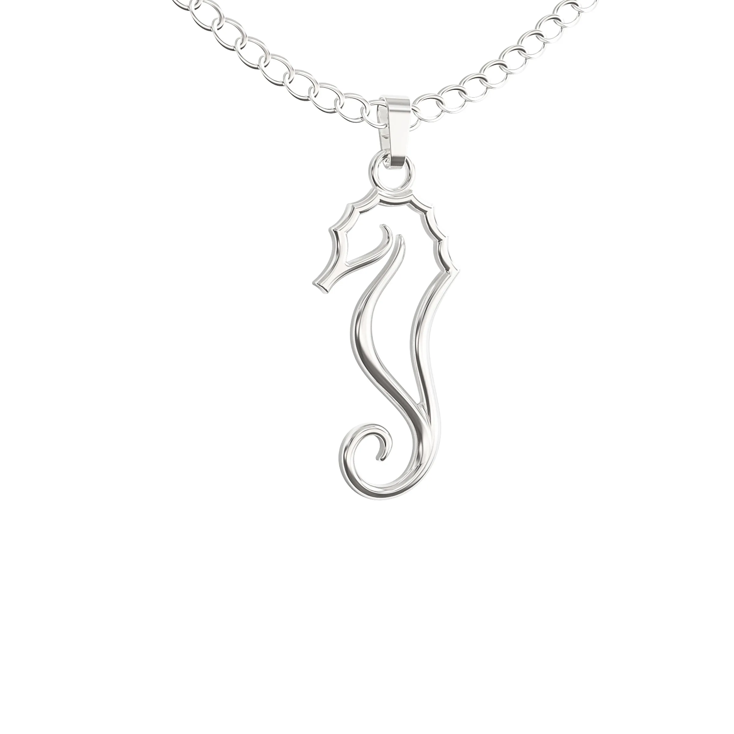 Seahorse Necklace – Silhouette Sea Horse Pendant With Gift Message Card