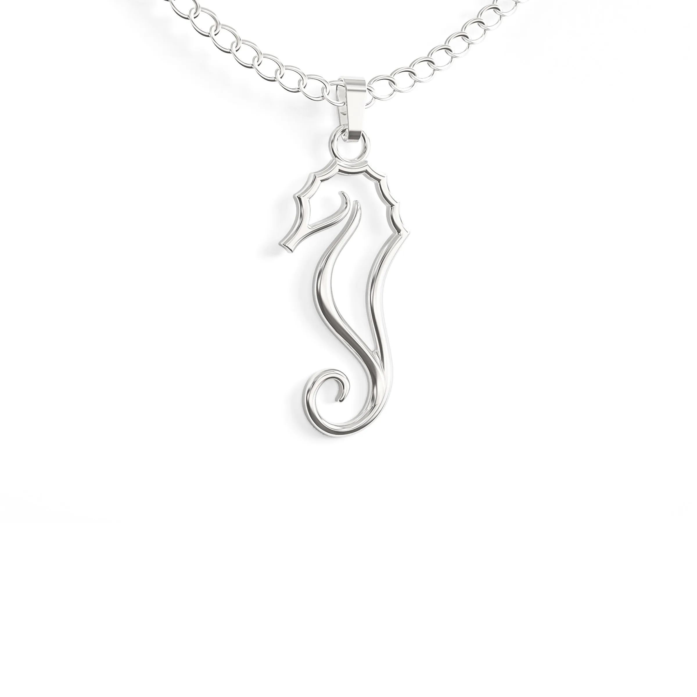 Seahorse Necklace – Silhouette Sea Horse Pendant With Gift Message Card