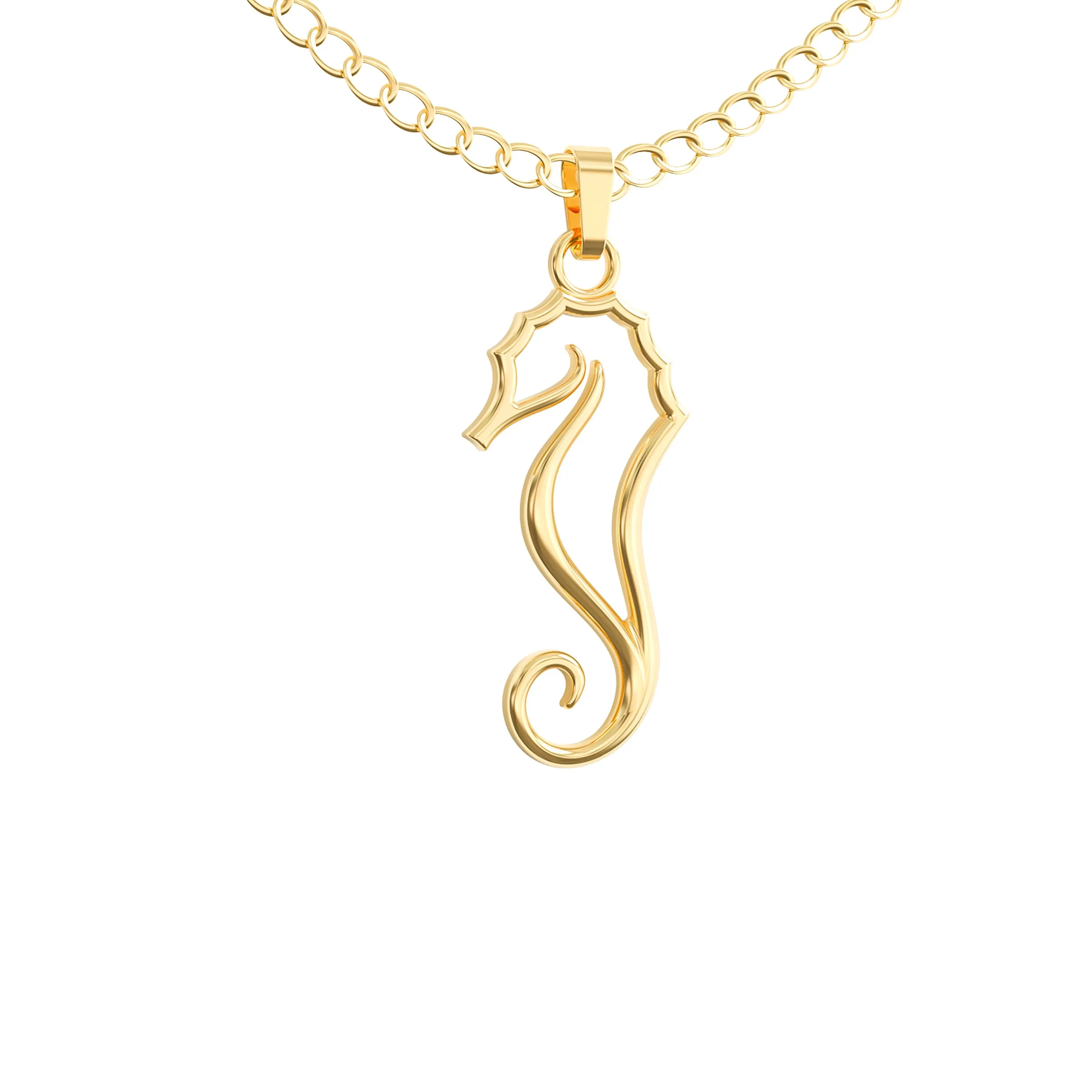 Seahorse Necklace – Silhouette Sea Horse Pendant With Gift Message Card