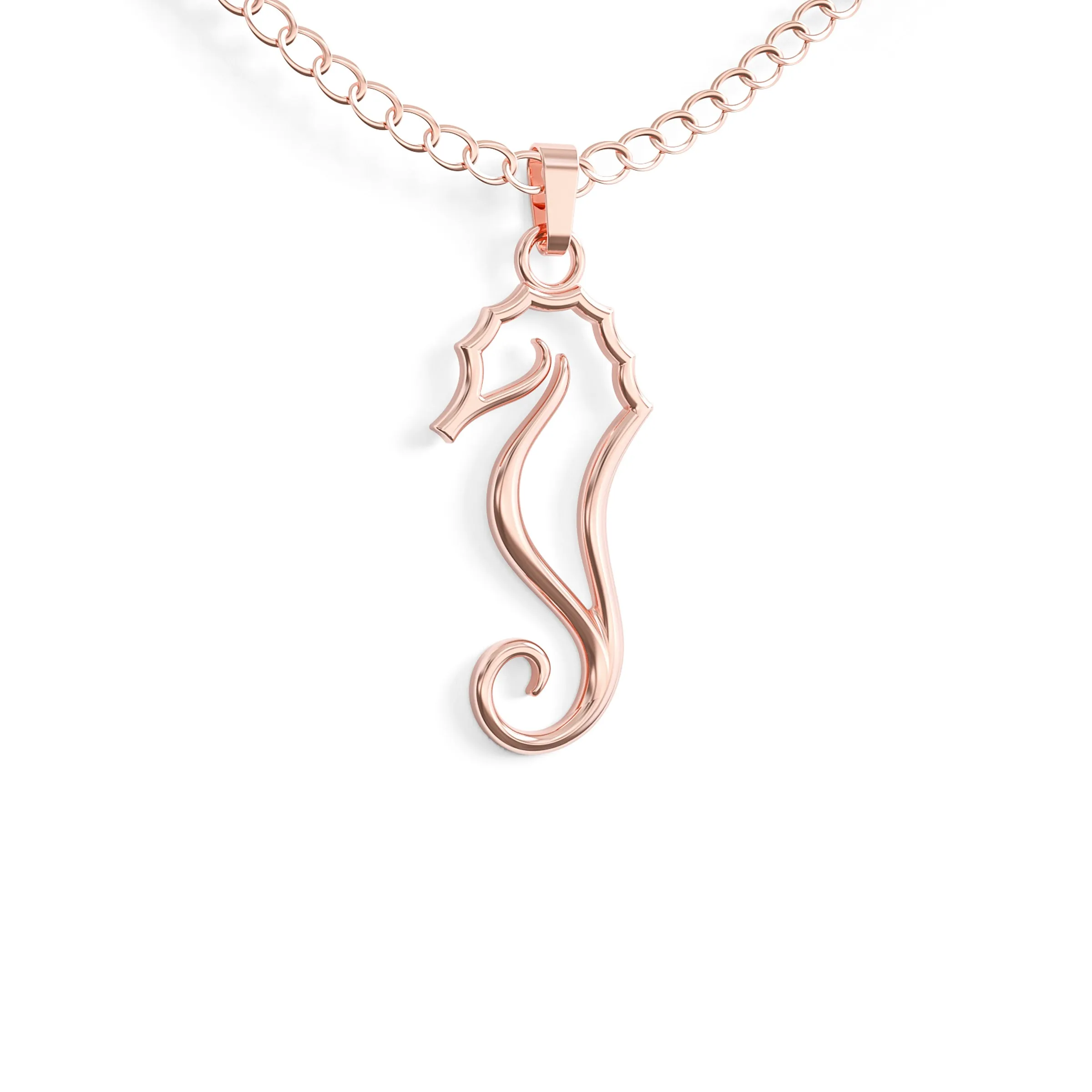 Seahorse Necklace – Silhouette Sea Horse Pendant With Gift Message Card