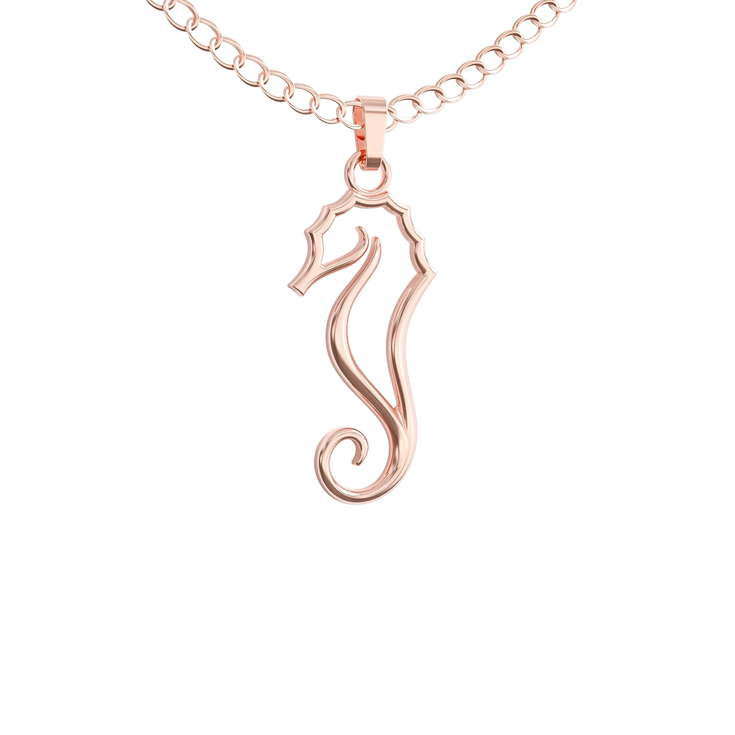 Seahorse Necklace – Silhouette Sea Horse Pendant With Gift Message Card