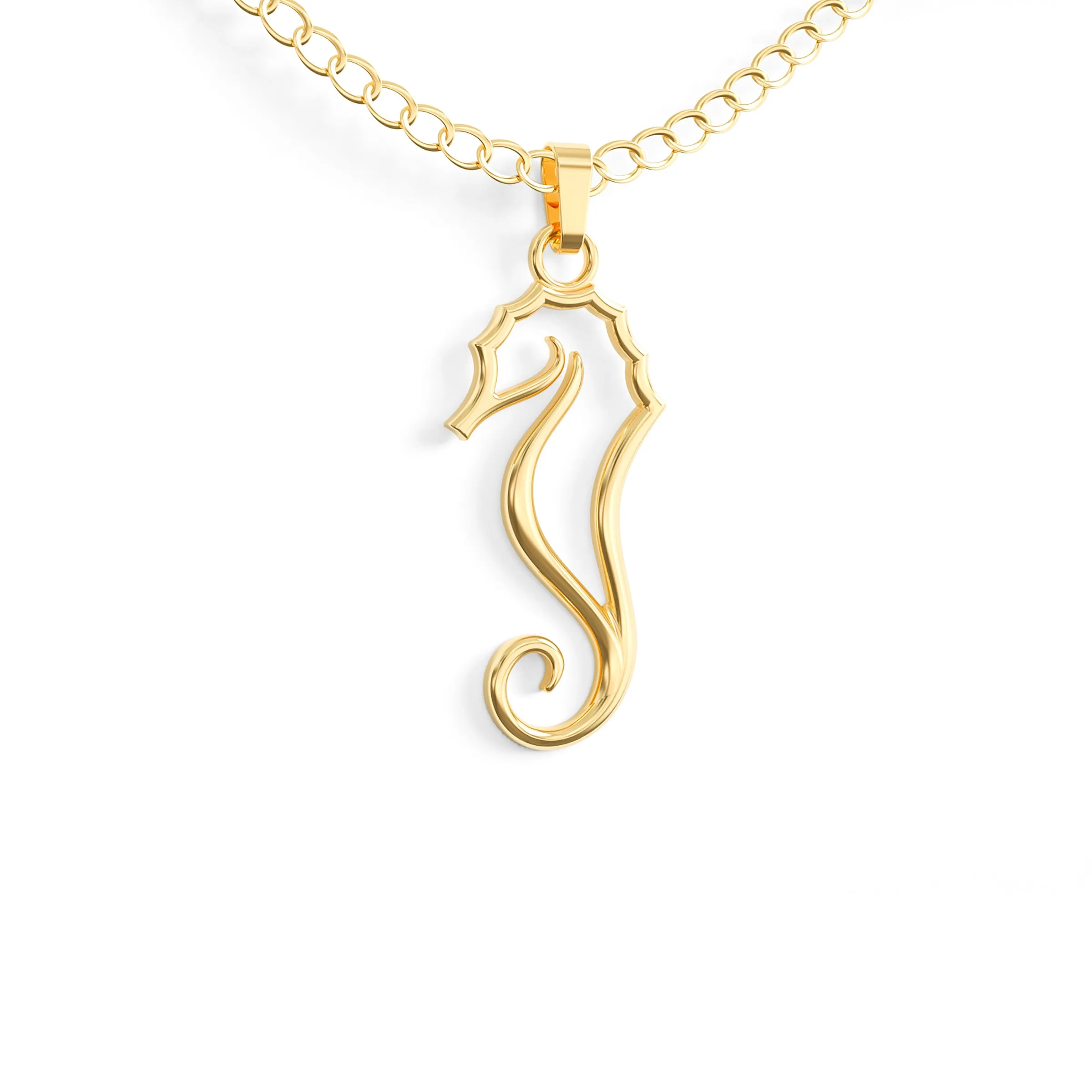 Seahorse Necklace – Silhouette Sea Horse Pendant With Gift Message Card