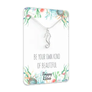 Seahorse Necklace – Silhouette Sea Horse Pendant With Gift Message Card