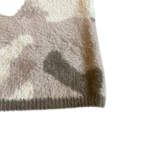 Ser.O.Ya. Tetra Fuzzy Skirt Soft Cozy Sweater Camo Print Mini Stretch Size Small
