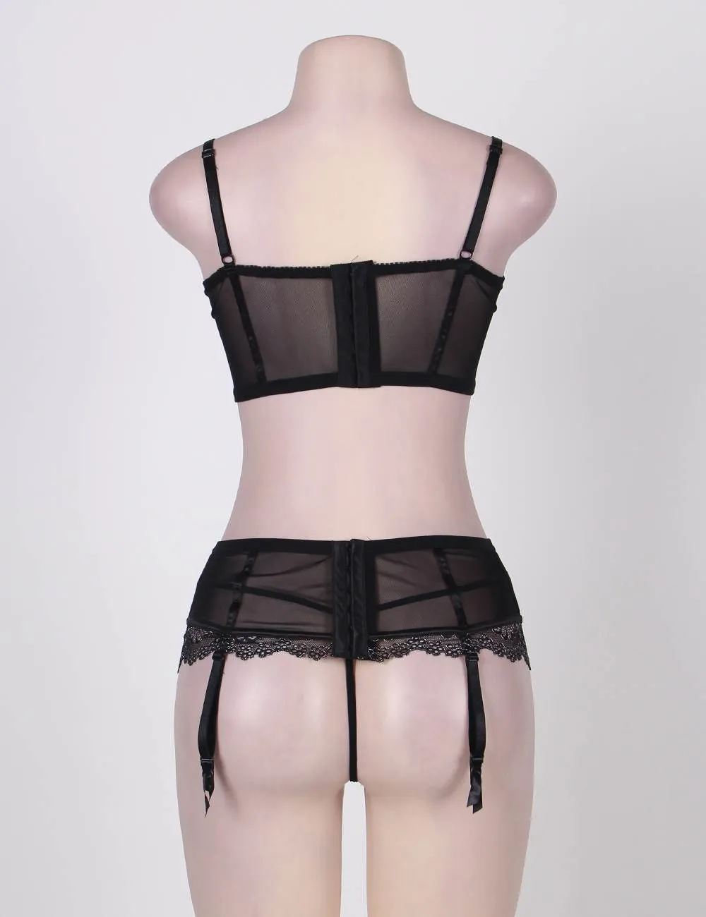 Sexy Delicate Mesh Microfiber Underwire Bra Set