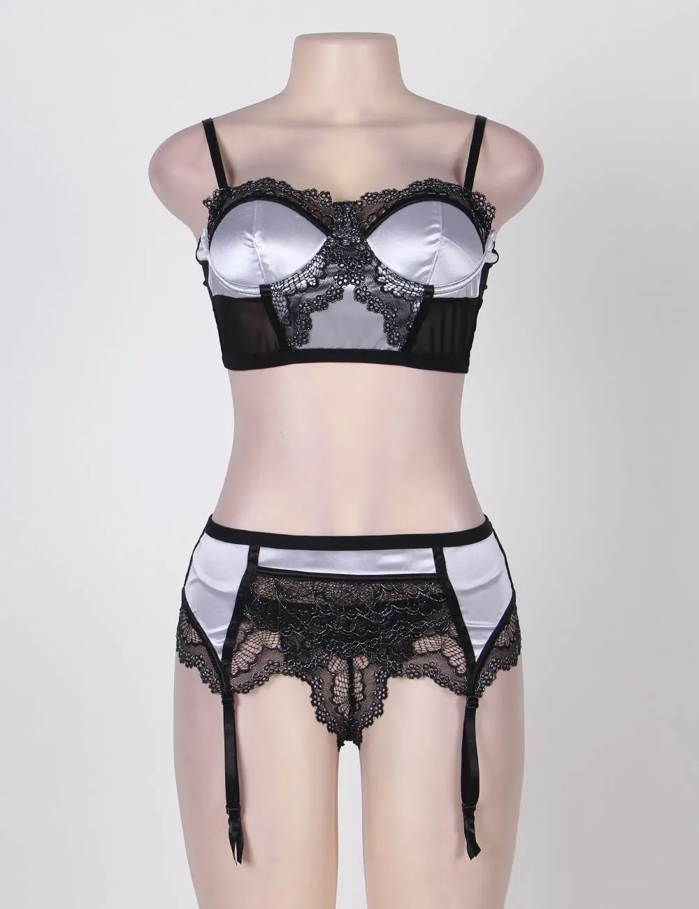Sexy Delicate Mesh Microfiber Underwire Bra Set