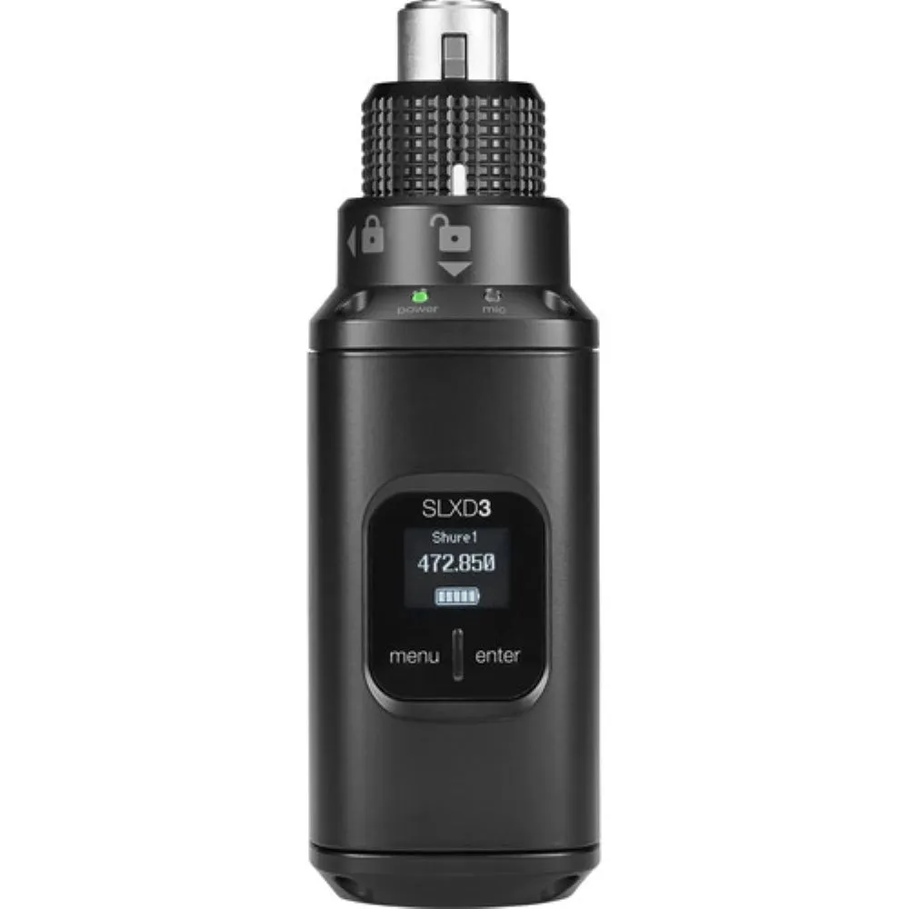 Shure SLXD3 Digital Plug-On XLR Transmitter | J52: 558 to 602   614 to 616 MHz