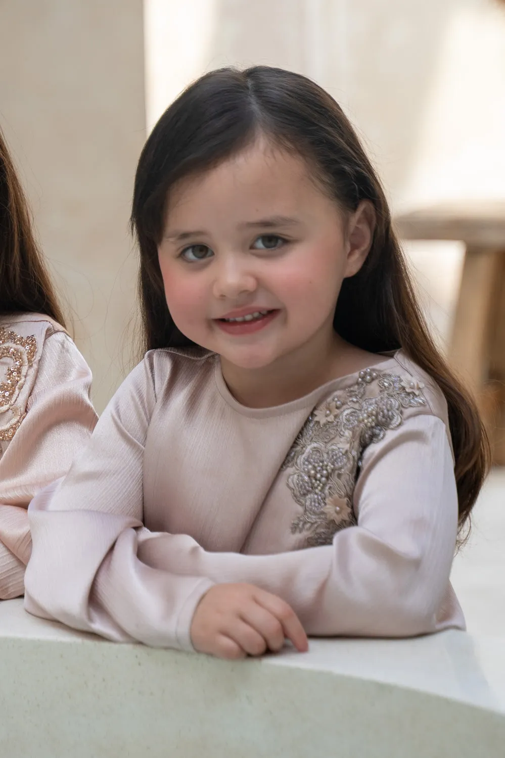 Silken Blush Charm Kids Abaya