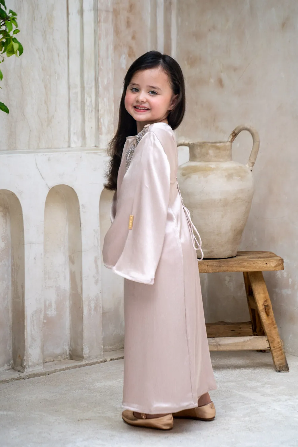 Silken Blush Charm Kids Abaya