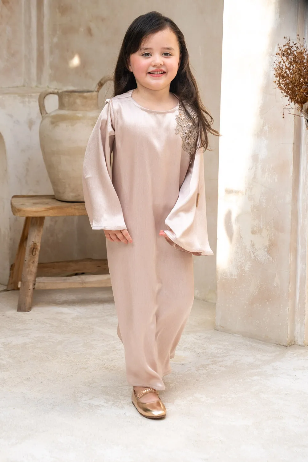 Silken Blush Charm Kids Abaya