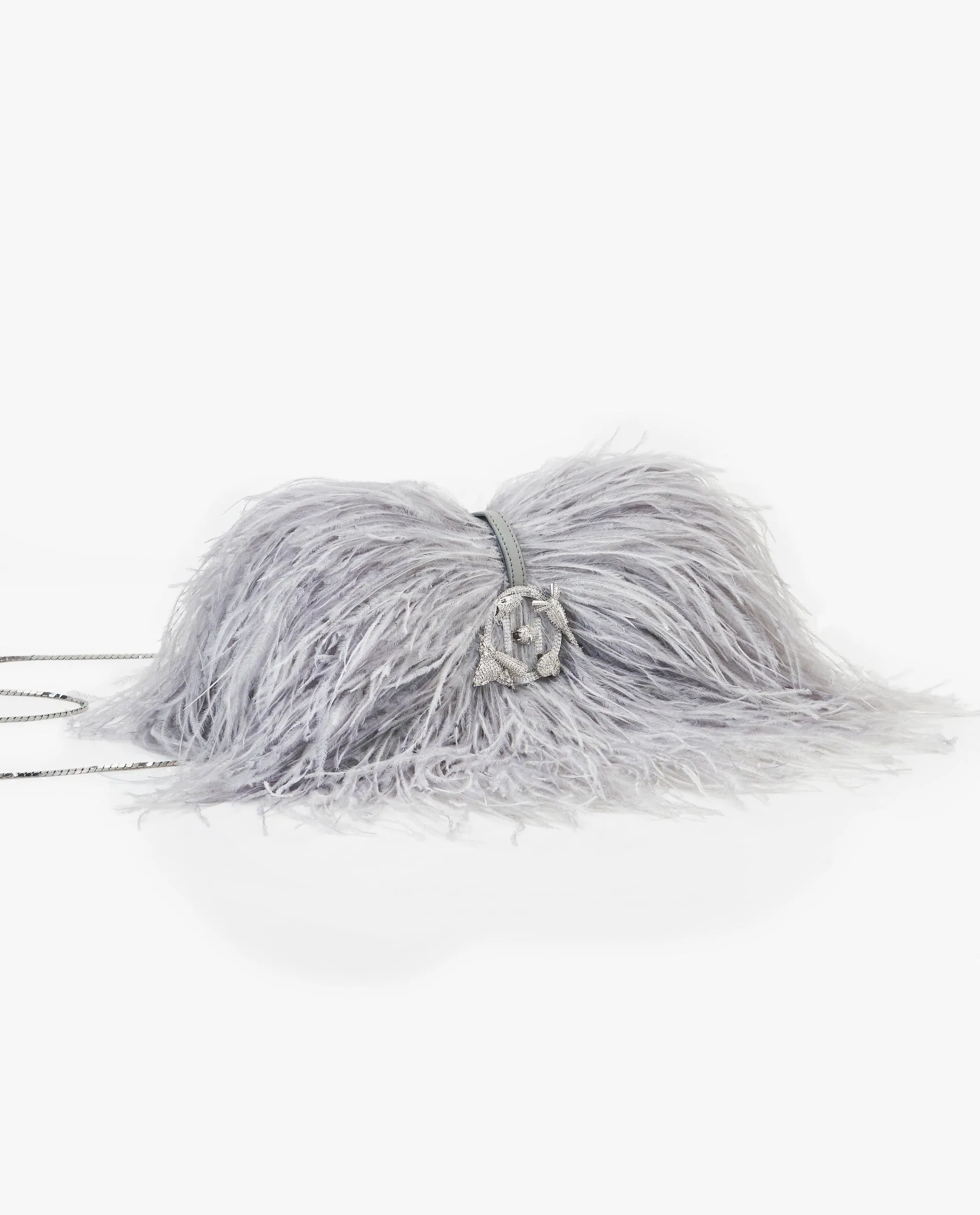 Silver gray scarlet midi bag
