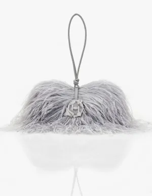 Silver gray scarlet midi bag
